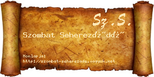 Szombat Seherezádé névjegykártya